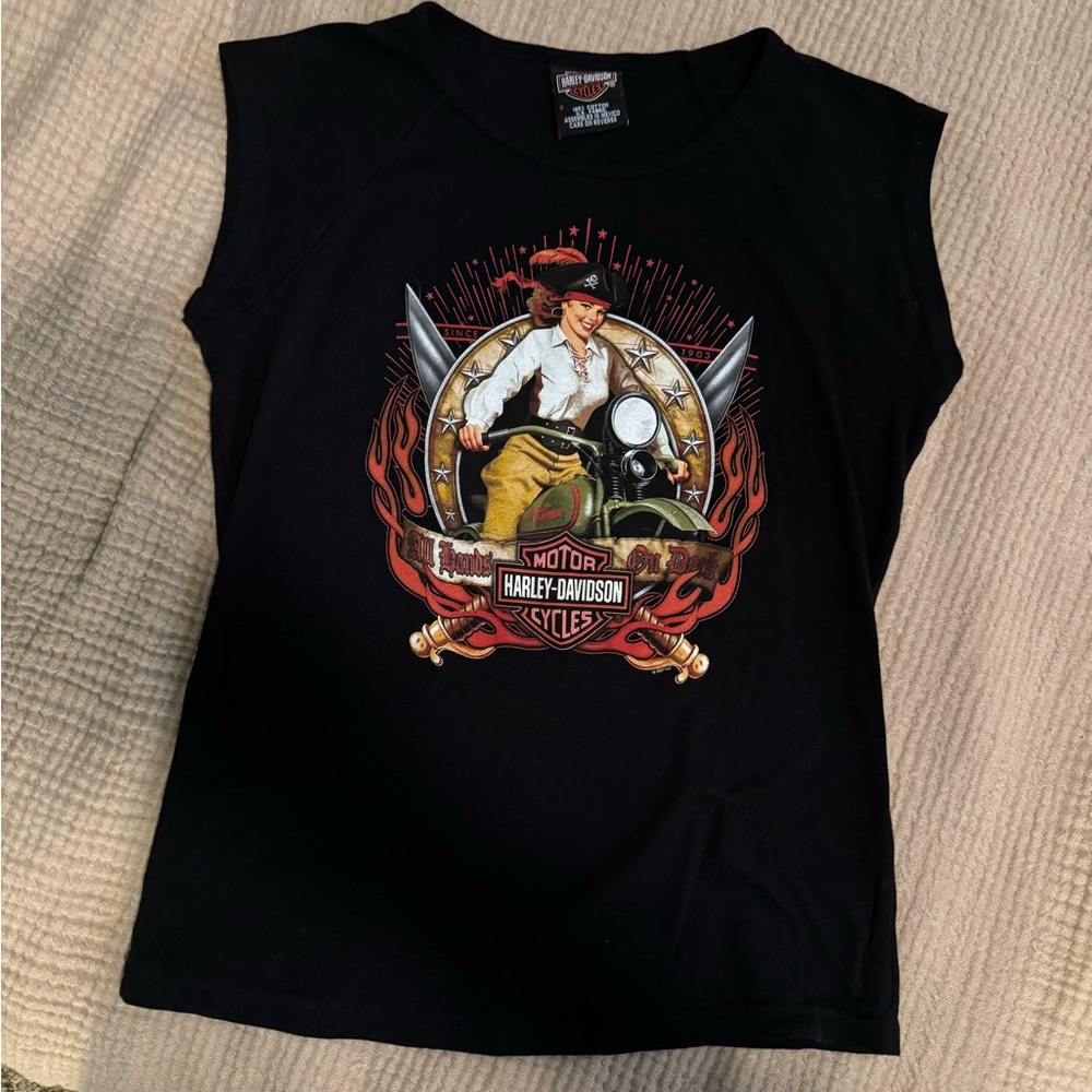 Black Harley-Davidson Pirate Graphic Tee